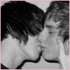 Boys kissing